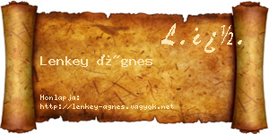 Lenkey Ágnes névjegykártya